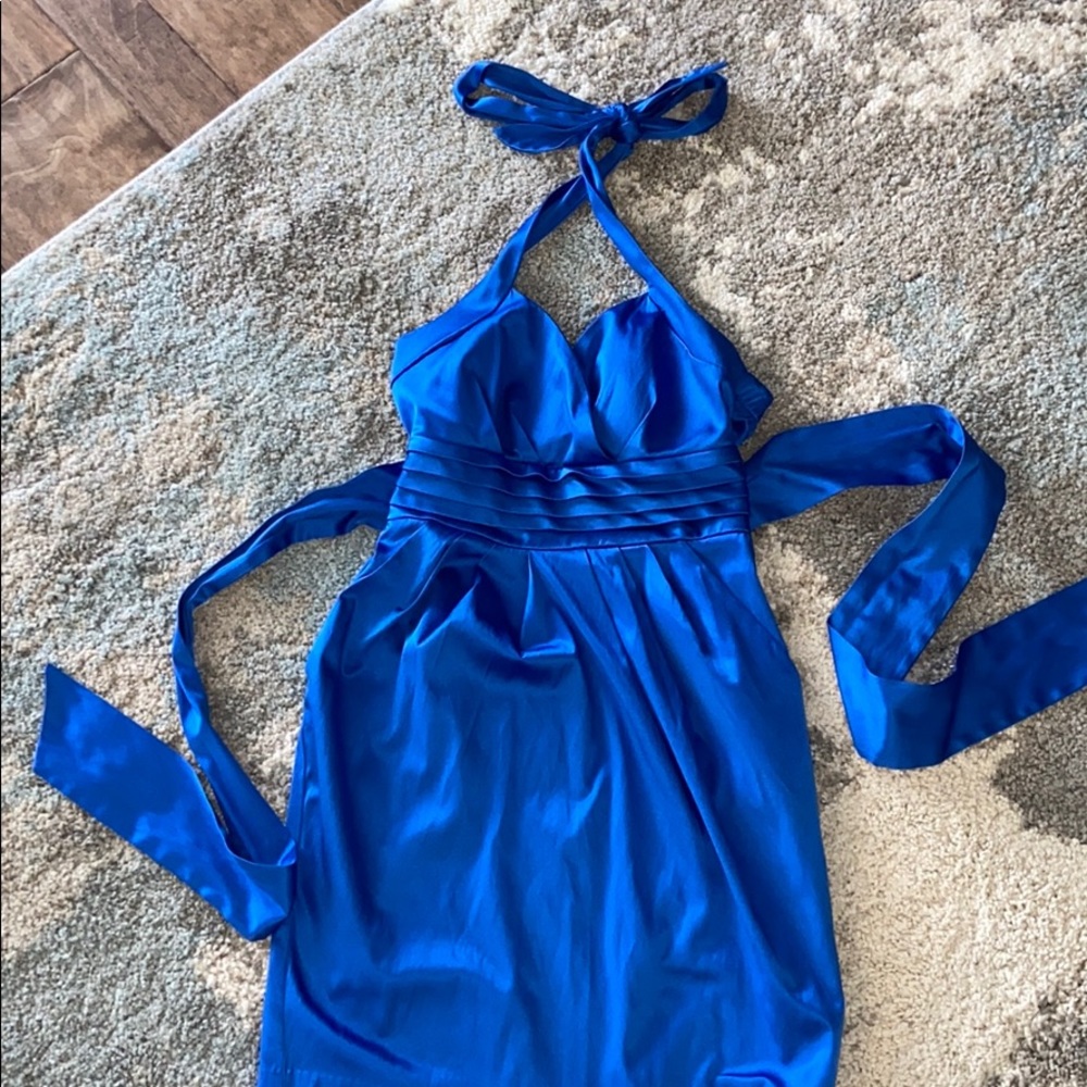 Blue mini prom dress
